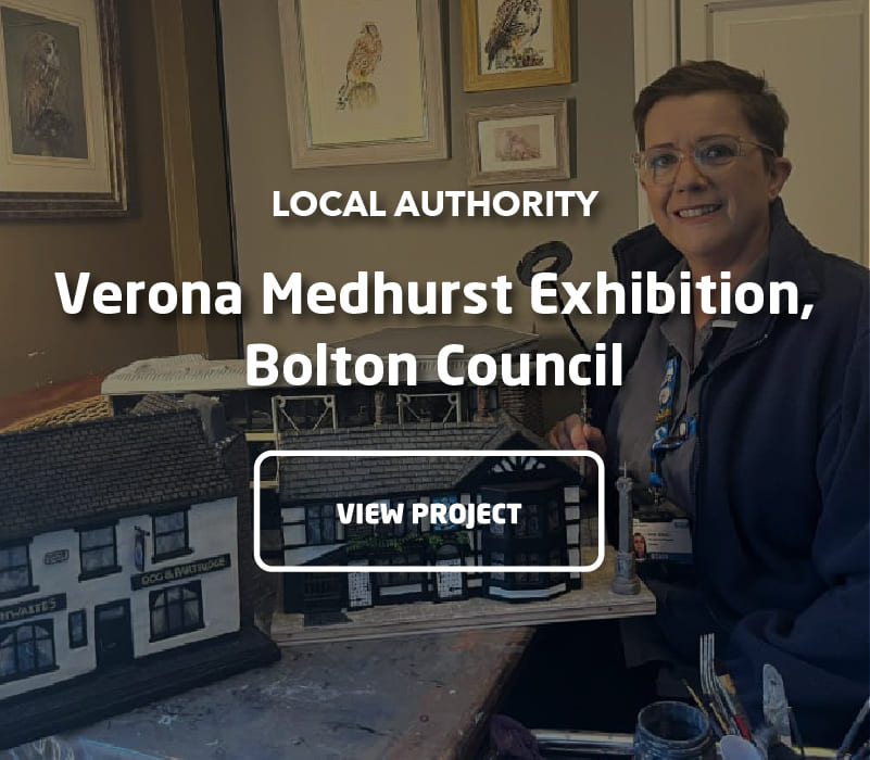 Unique exhibition design & installation for Bolton Council & Verona Medhurst