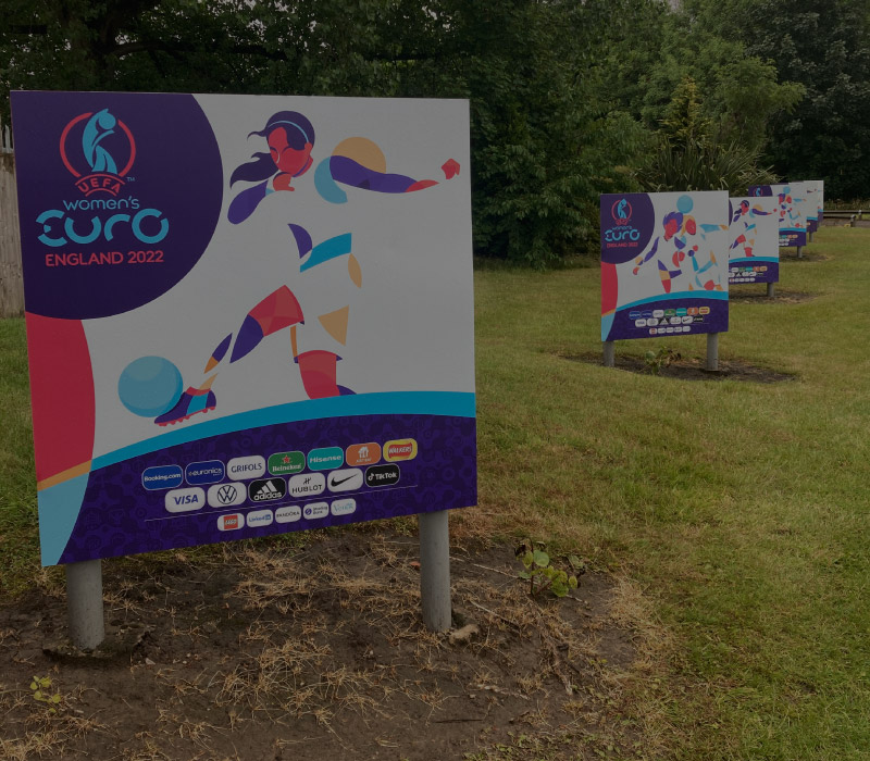 Rollout of UEFA Women’s EURO 2022 branding for Wigan & Trafford Councils