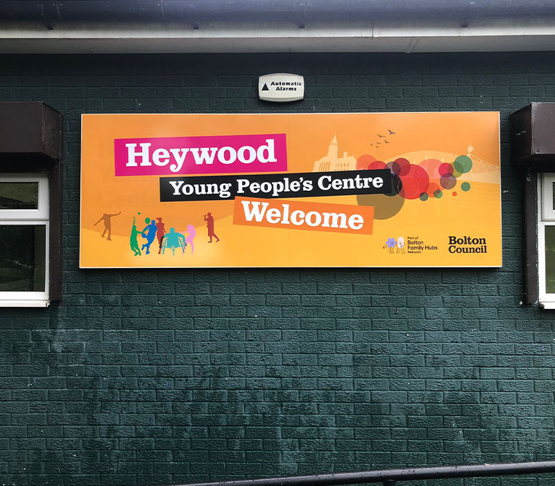 Impression printed and installed external wall signage