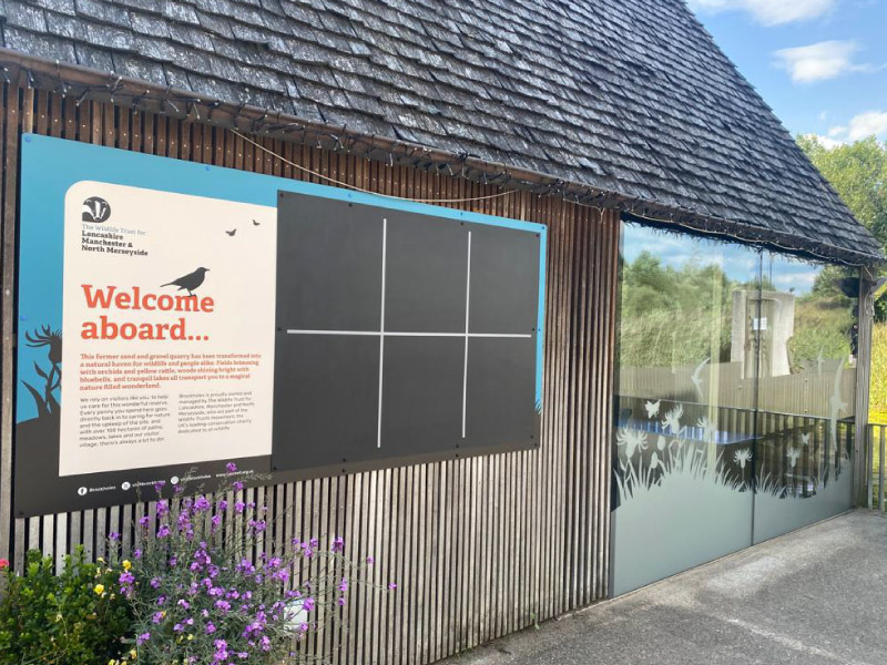 A new information and display board, produced with quality print onto hard-wearing signage boards at Brockholes in Preston, Lancashire by Impression, Bolton