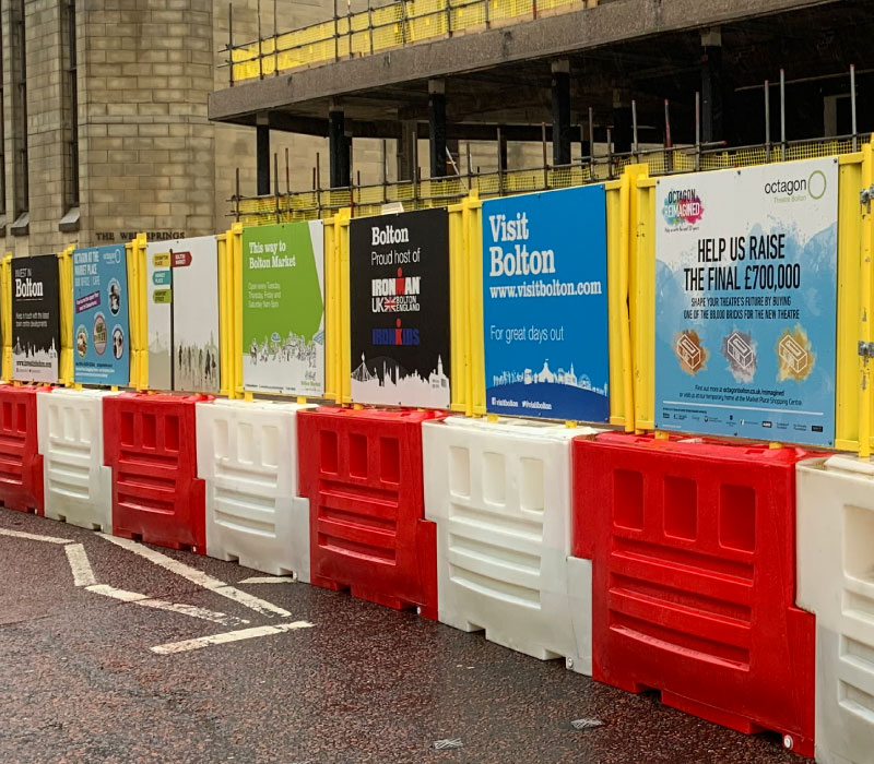Design, print & installation of advertising construction hoarding for Bolton Council