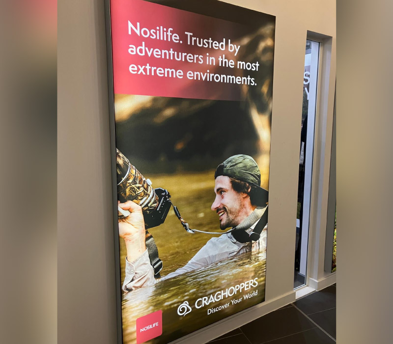 Retail graphics lightbox printed and installed by Impression, Bolton