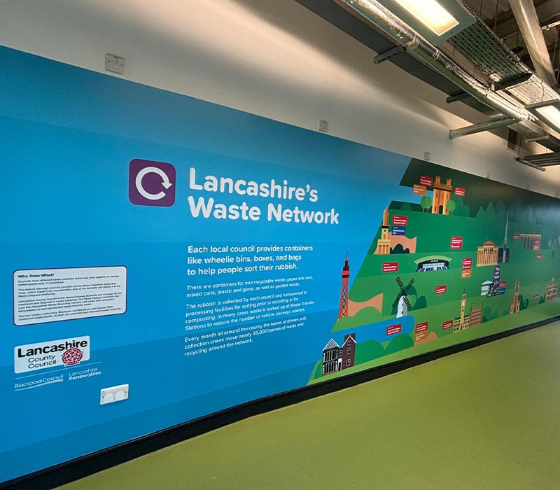 large format graphics printed and installed by Impression at Eco Town visitors exhibition
