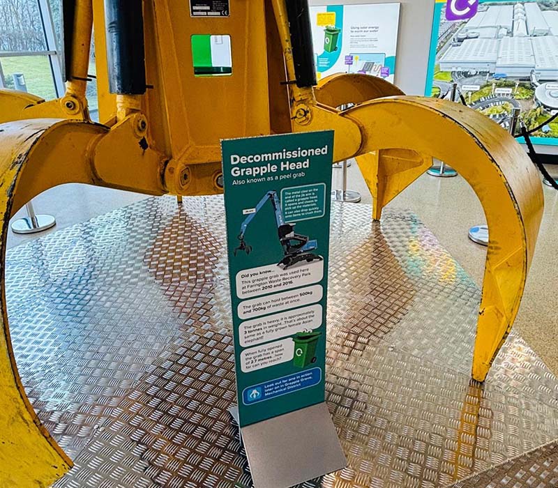 Informative and engaging sustainable standee, created and installed by Impression in Lancashire County Council