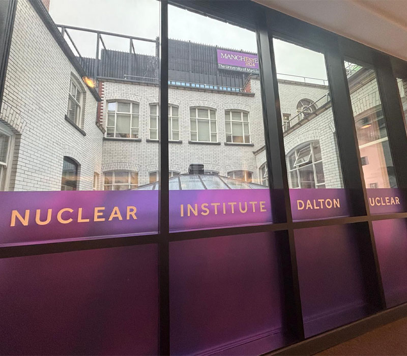 Window vinyls installed by Impression at the University of Manchester’s Dalton Nuclear Institute.