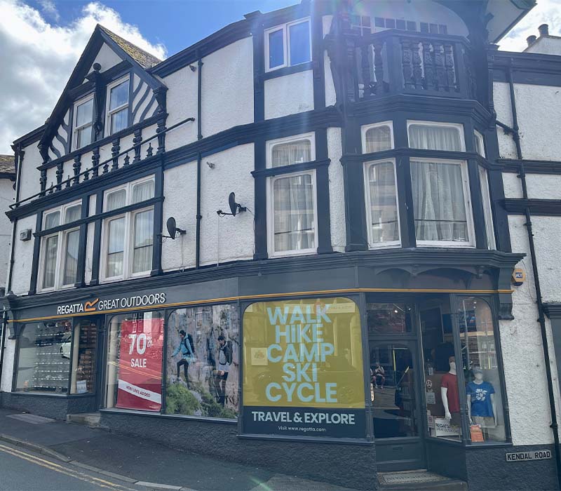Window graphics for Regatta Bowness installed by Impression.