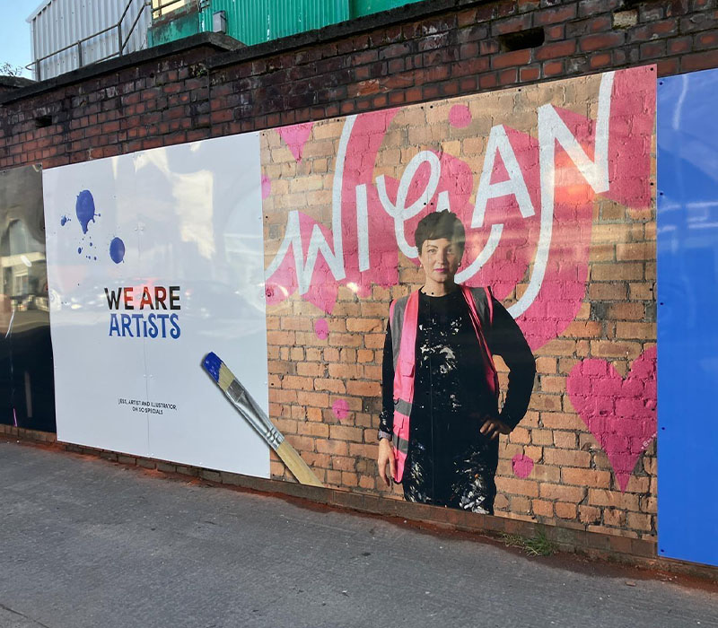 Tough hoarding boards for the People Make Wigan campaign