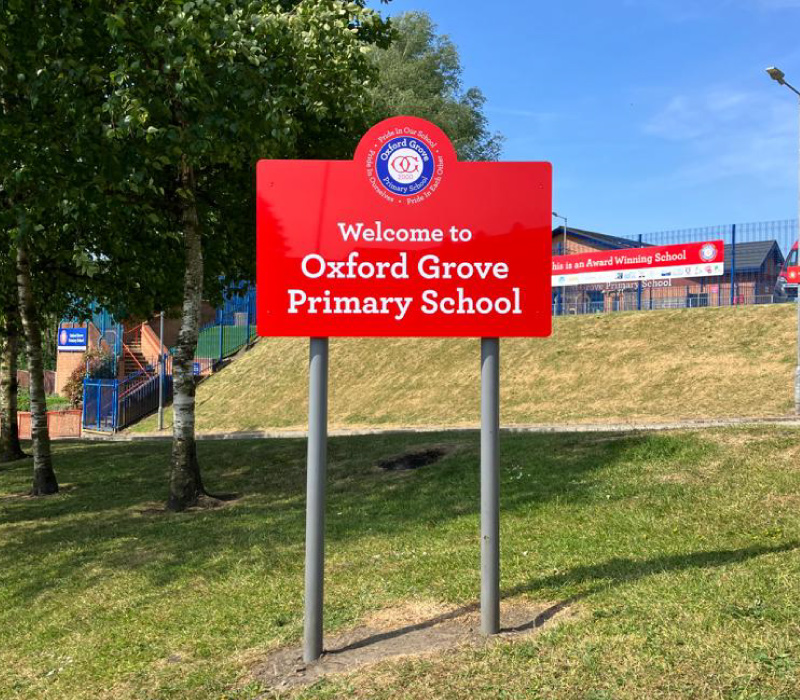 External Signage printed and installed by Impression for primary school in Greater Manchester