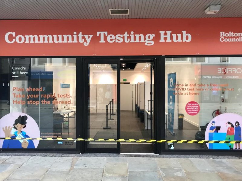 Full signage & graphics installation for on-time launch of the Community Testing Hub