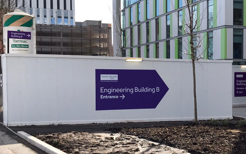 Construction Hoardings for the University of Manchester by Impression | Manchester