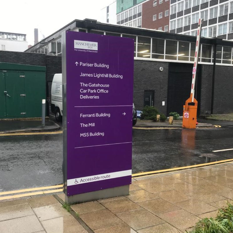 Wayfinding and Directional Signage for University by Impression | Manchester, UK