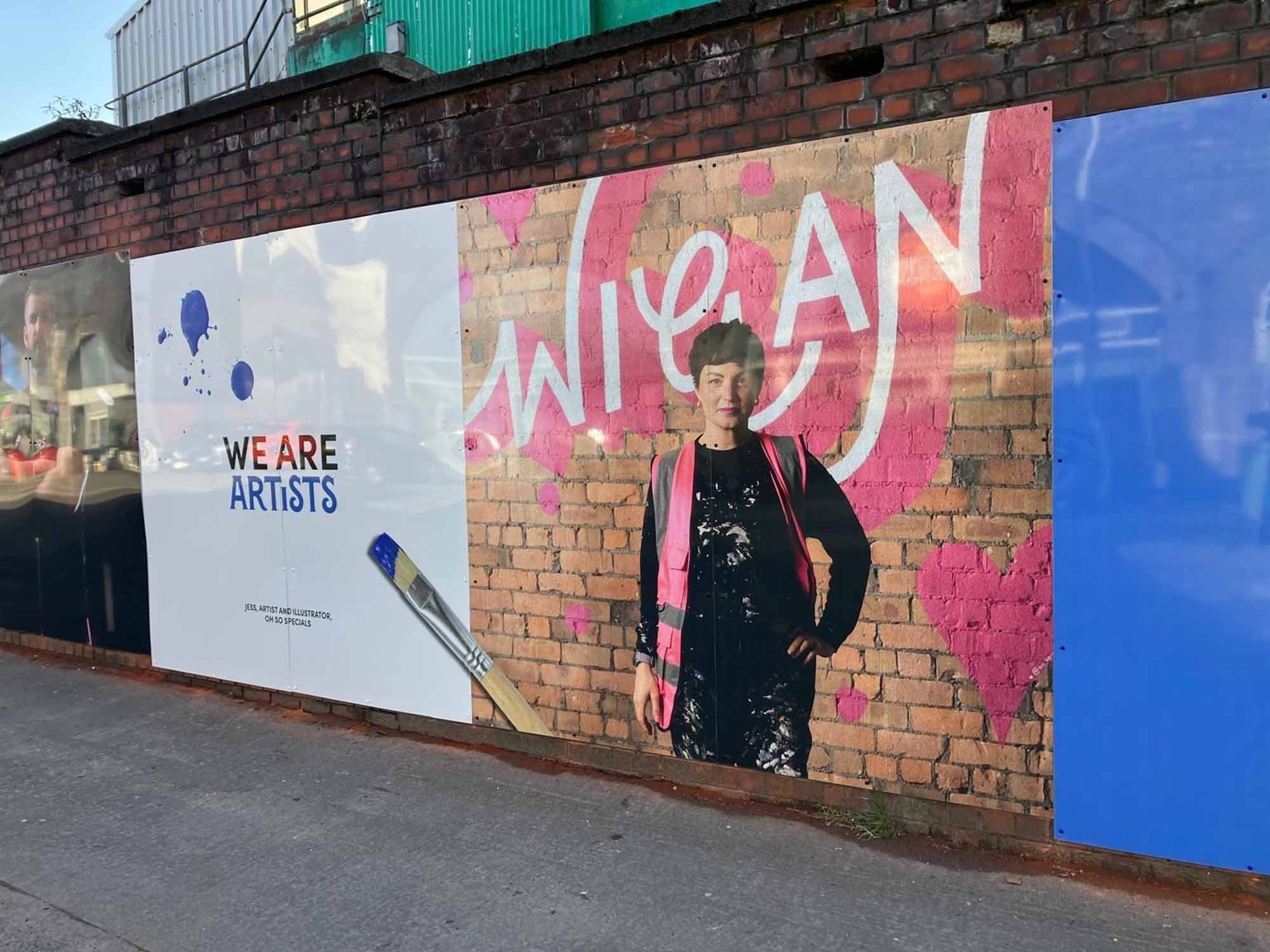 Tough hoarding boards for the People Make Wigan campaign