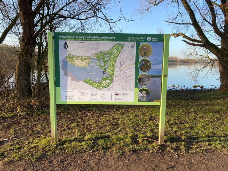 Impression installs visitor signage at Pennington Flash for Wigan Council