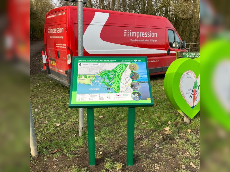 Impressions installation team onsite at Pennington Flash Leigh