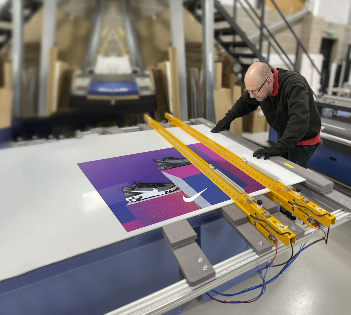 Retail point of sale graphics for Nike trainers in Greater Manchester 